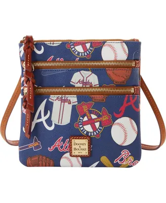 Women's Dooney & Bourke Atlanta Braves Game Day Triple Zip Crossbody Purse