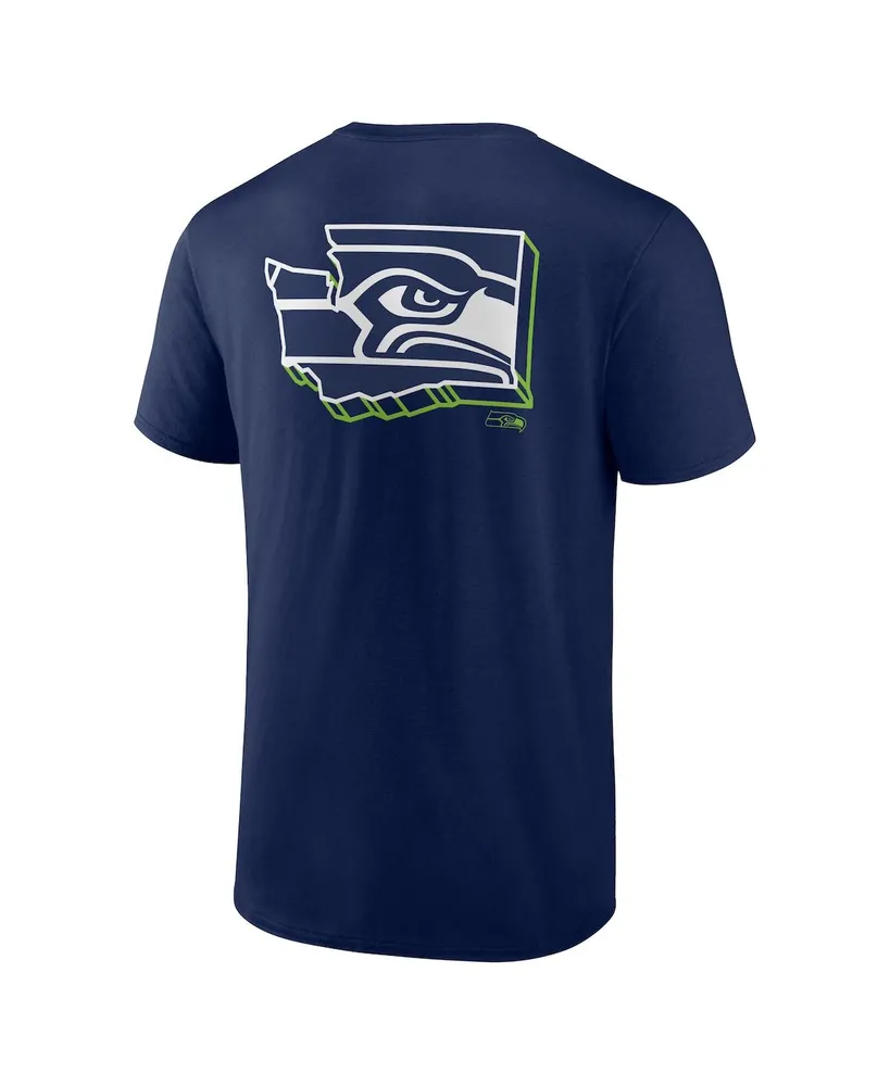 Men's Profile College Navy Seattle Seahawks Big and Tall Two-Sided T-shirt