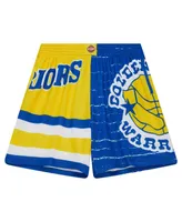 Men's Mitchell & Ness Royal, Gold Golden State Warriors Jumbotron 3.0 Shorts