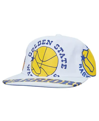 Men's Mitchell & Ness White Golden State Warriors Hardwood Classics In Your Face Deadstock Snapback Hat