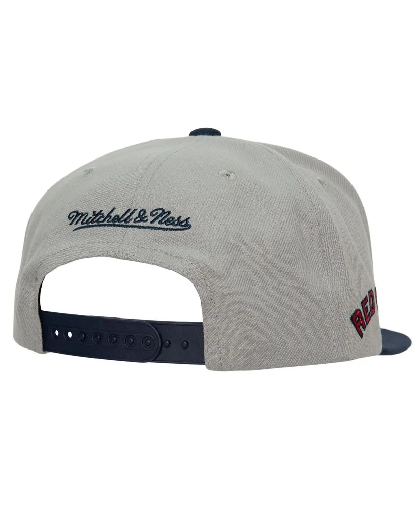 Men's Mitchell & Ness Gray Boston Red Sox Cooperstown Collection Away Snapback Hat