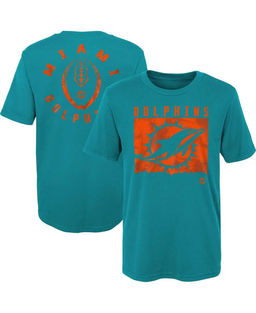 Youth Heathered Aqua Miami Dolphins Logo T-Shirt 