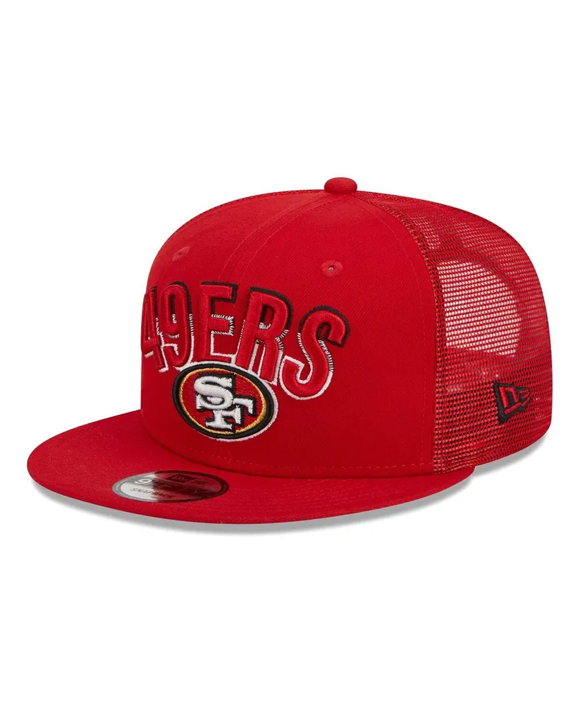 Men's New Era Scarlet San Francisco 49ers Collegiate Trucker 9FIFTY  Snapback Hat