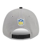 Men's New Era Gray, Black Los Angeles Rams 2023 Sideline 9FORTY Adjustable Hat