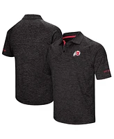 Men's Colosseum Black Utah Utes Down Swing Polo Shirt