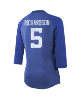 Women's Majestic Threads Anthony Richardson Royal Indianapolis Colts Player Name and Number Tri-Blend 3/4-Sleeve Fitted T-shirt