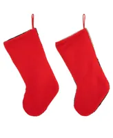 Glitzhome 20.5" L Hooked Stocking, Polar Bear Penguin, Set of 2