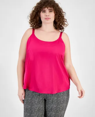 Bar Iii Plus Size Scoop-Neck Sleeveless Camisole Top,Created for Macy's