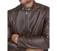 Marc New York Men's Viceroy Sleek Leather Racer Jacket