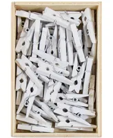 Jam Paper Wood Clip Clothespins - Small - 0.88" - 50 Clothes Pins Per Pack