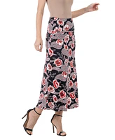 24seven Comfort Apparel Women's Floral Maxi Skirt