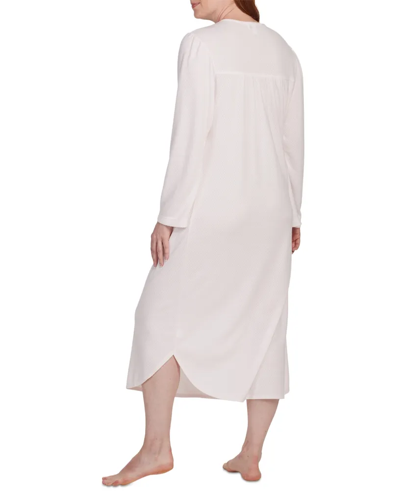 Miss Elaine Women's Long-Sleeve Pintucked Nightgown
