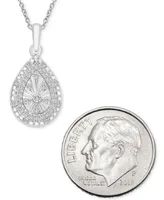 Diamond Teardrop 18" Pendant Necklace (1/4 ct. t.w.) in Sterling Silver, Created for Macy's