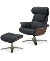 Janer Leather Swivel Chair Collection Created For Macys