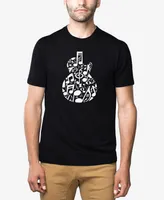 La Pop Art Men's Music Notes Guitar Premium Blend Word T-shirt