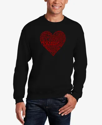 La Pop Art Men's Love Yourself Word Crewneck Sweatshirt