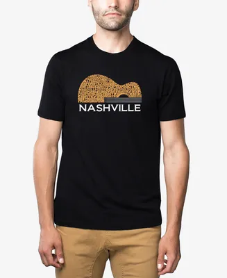 La Pop Art Men's Nashville Guitar Premium Blend Word T-shirt