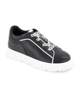 Dkny Little And Big Girls Brooke Glitter Lace Up Sneaker