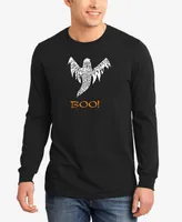 La Pop Art Men's Halloween Ghost Word Long Sleeve T-shirt