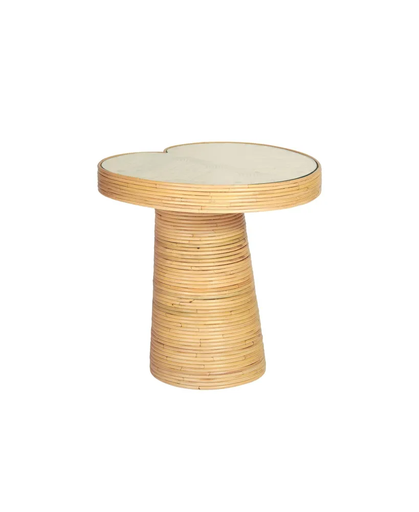 Tov Furniture 17.7" Rattan Lilypad Shaped Side Table