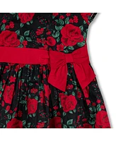 Hope & Henry Baby Girls Short Sleeve Ruffle Collar Party Dress with Bow