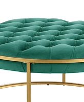 Best Master Furniture Amoria 18" Velvet Round Ottoman