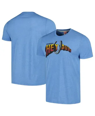 Men's and Women's Homage Light Blue Hey Dude Graphic Tri-Blend T-shirt