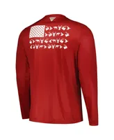 Men's Columbia Cardinal Arkansas Razorbacks Terminal Shot Omni-Shade Omni-Wick Long Sleeve T-shirt