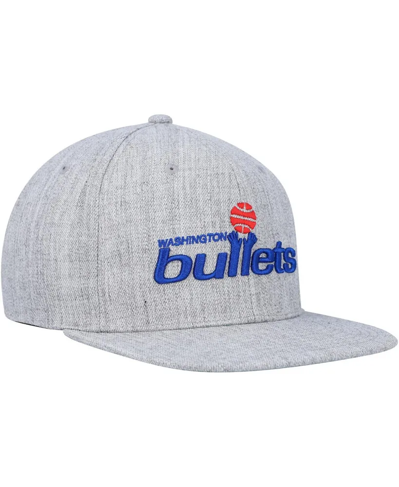 Men's Mitchell & Ness Heather Gray Washington Bullets Hardwood Classics 2.0 Snapback Hat