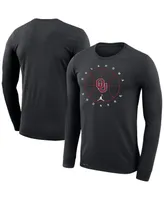 Men's Jordan Black Oklahoma Sooners Basketball Icon Legend Performance Long Sleeve T-shirt