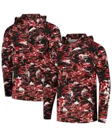 Men's Columbia Black Arkansas Razorbacks Pfg Terminal Tackle Omni-Shade Rippled Long Sleeve Hooded T-shirt