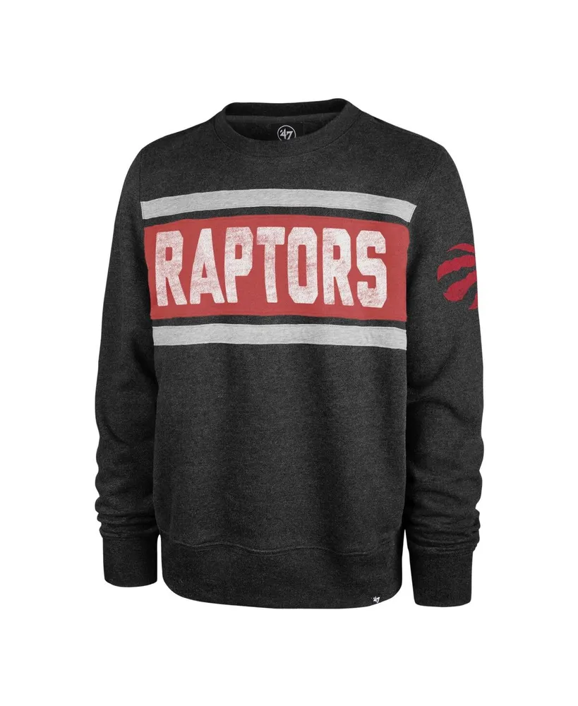 Men's '47 Brand Heather Black Toronto Raptors Tribeca Emerson Pullover Sweatshirt