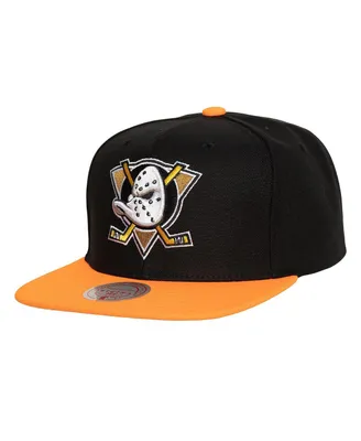 Men's Mitchell & Ness Black Anaheim Ducks Core Team Ground 2.0 Snapback Hat