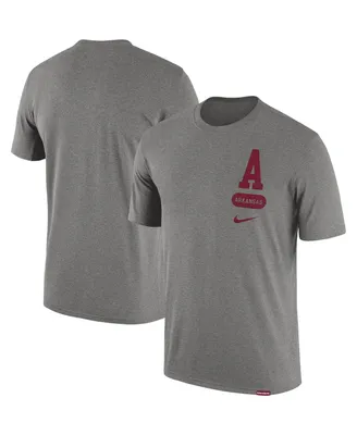 Men's Nike Heather Gray Arkansas Razorbacks Campus Letterman Tri-Blend T-shirt