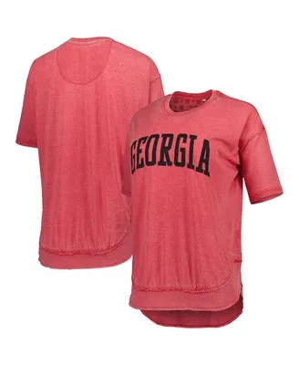 Women's Pressbox Red Georgia Bulldogs Arch Poncho T-shirt