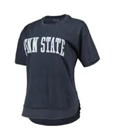 Women's Pressbox Heathered Navy Penn State Nittany Lions Arch Poncho T-shirt