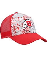 Men's Colosseum Gray, Red Utah Utes Love Fern Trucker Snapback Hat
