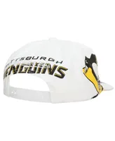 Men's Mitchell & Ness White Pittsburgh Penguins In Your Face Deadstock Snapback Hat