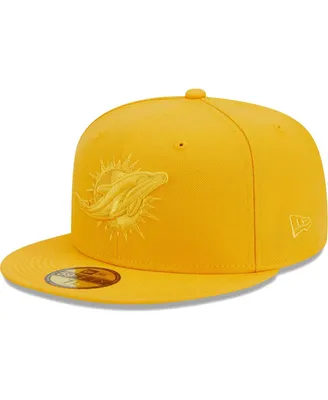 Men's New Era Gold Miami Dolphins Color Pack 59FIFTY Fitted Hat