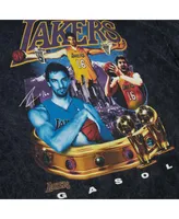 Men's Mitchell & Ness Pau Gasol Black Los Angeles Lakers Crowned T-shirt