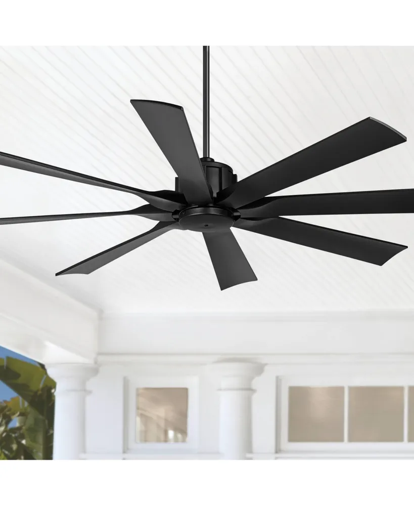 60" Defender Modern Indoor Outdoor Ceiling Fan with Remote Control Matte Black Damp Rated for Patio Exterior House Home Porch Gazebo Garage Barn