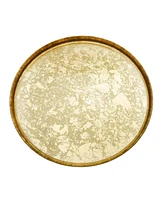 Classic Touch 8.25" Gold Gliter Salad Plates with Rasied Rim 4 Piece Set, Service for 4