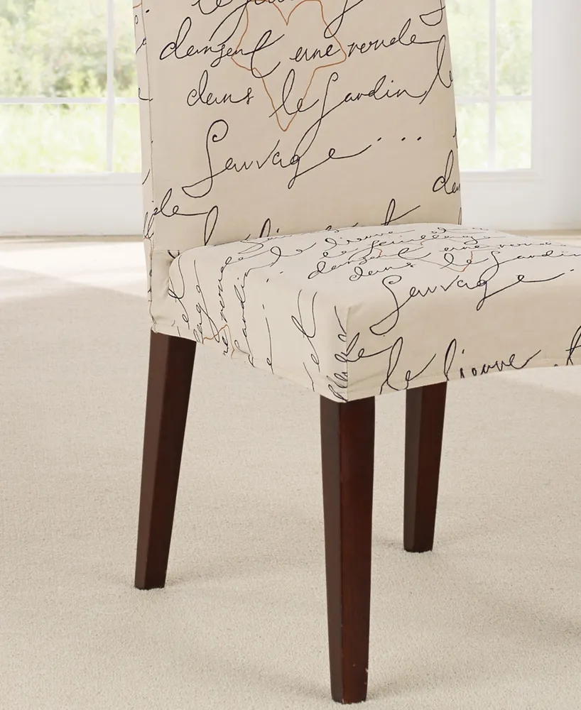 Waverly Stretch Pen Pal Short Dining Chair Slipcover, 19" x 25"
