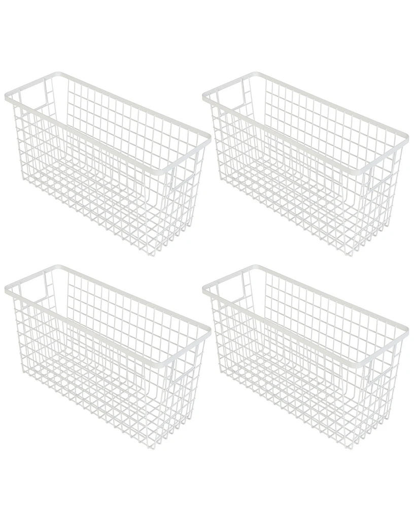 Smart Design Nestable 6" x 16" x 6" Basket Organizer with Handles, Set of 4