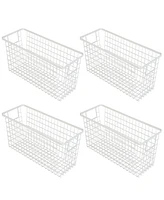 Smart Design Nestable 6" x 16" x 6" Basket Organizer with Handles, Set of 4