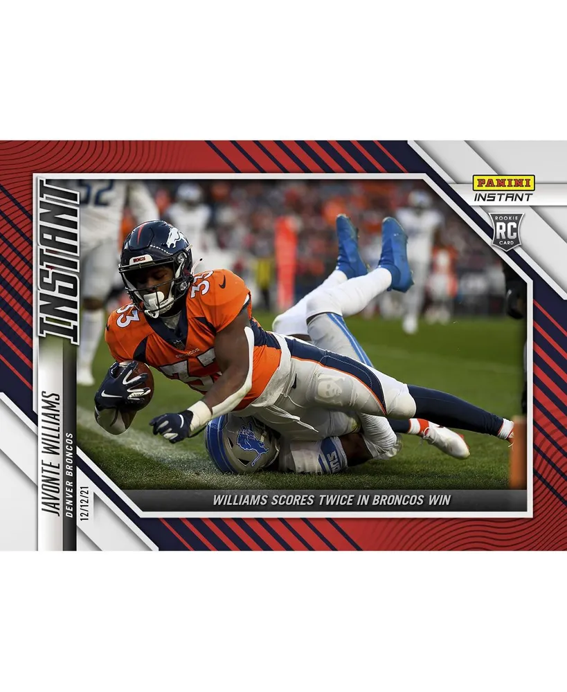 Javonte Williams Denver Broncos Parallel Panini America Instant Nfl Week 14 Williams Scores Twice in Broncos Win Single Rookie Trading Card