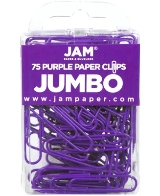 Jam Paper Colorful Jumbo Paper Clips - Large 2" - Paperclips - 75 Per Pack