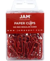 Jam Paper Colorful Standard Paper Clips - Regular 1" - Paperclips - 100 Per Pack