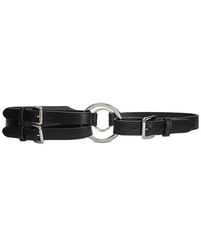 Lauren Ralph Lauren Women's Tri-Strap O-Ring Leather Belt