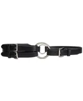 Lauren Ralph Women's Tri-Strap O-Ring Leather Belt